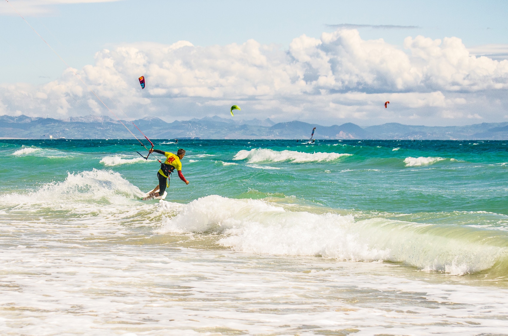 gita con gli aquiloni a Tarifa, Andalusia