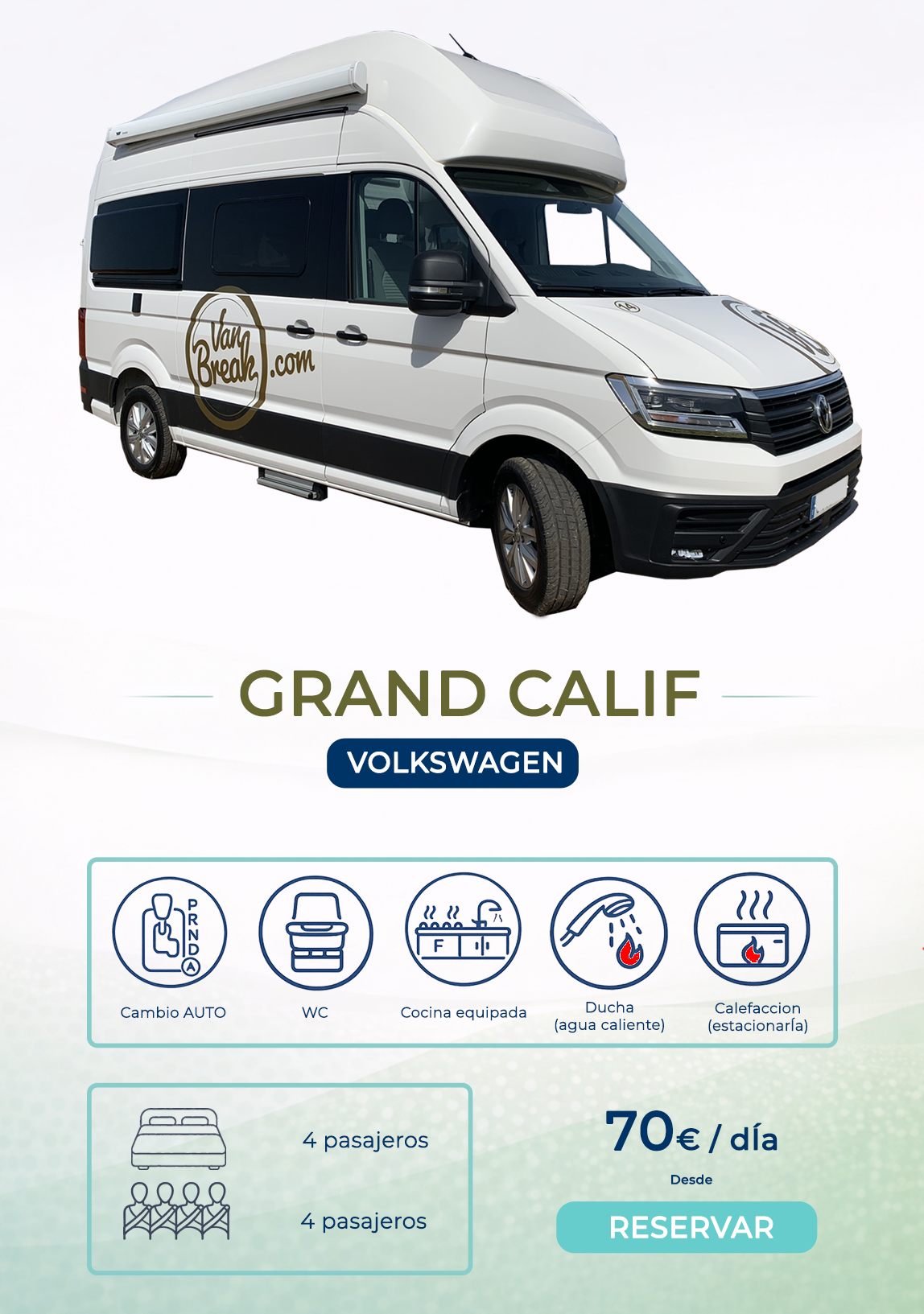 Alquiler furgoneta camper VW Grand California en Malaga