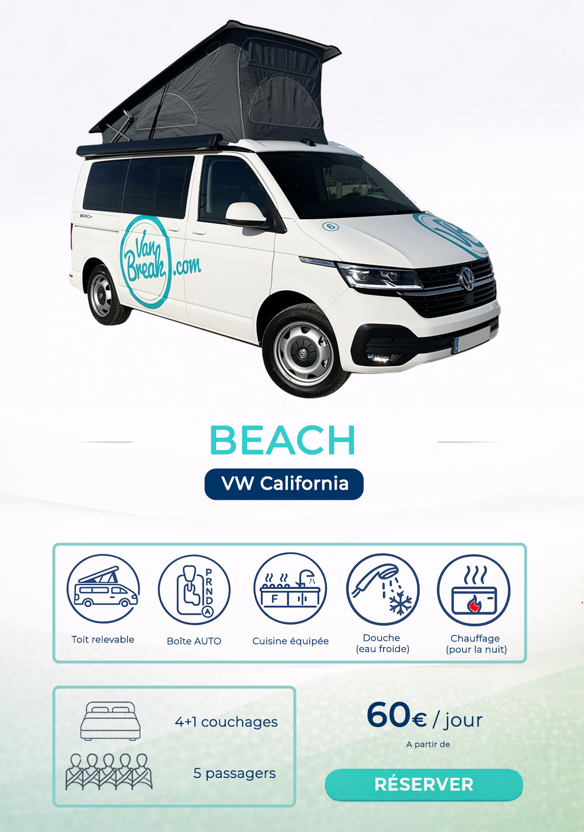 Van Volkswagen California à la plage