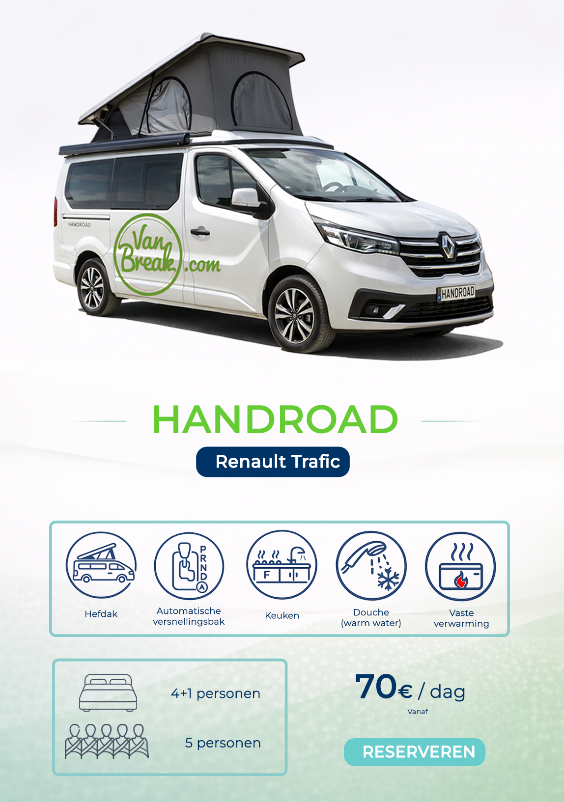 Camper huren in Malaga Renault trafic Handroad